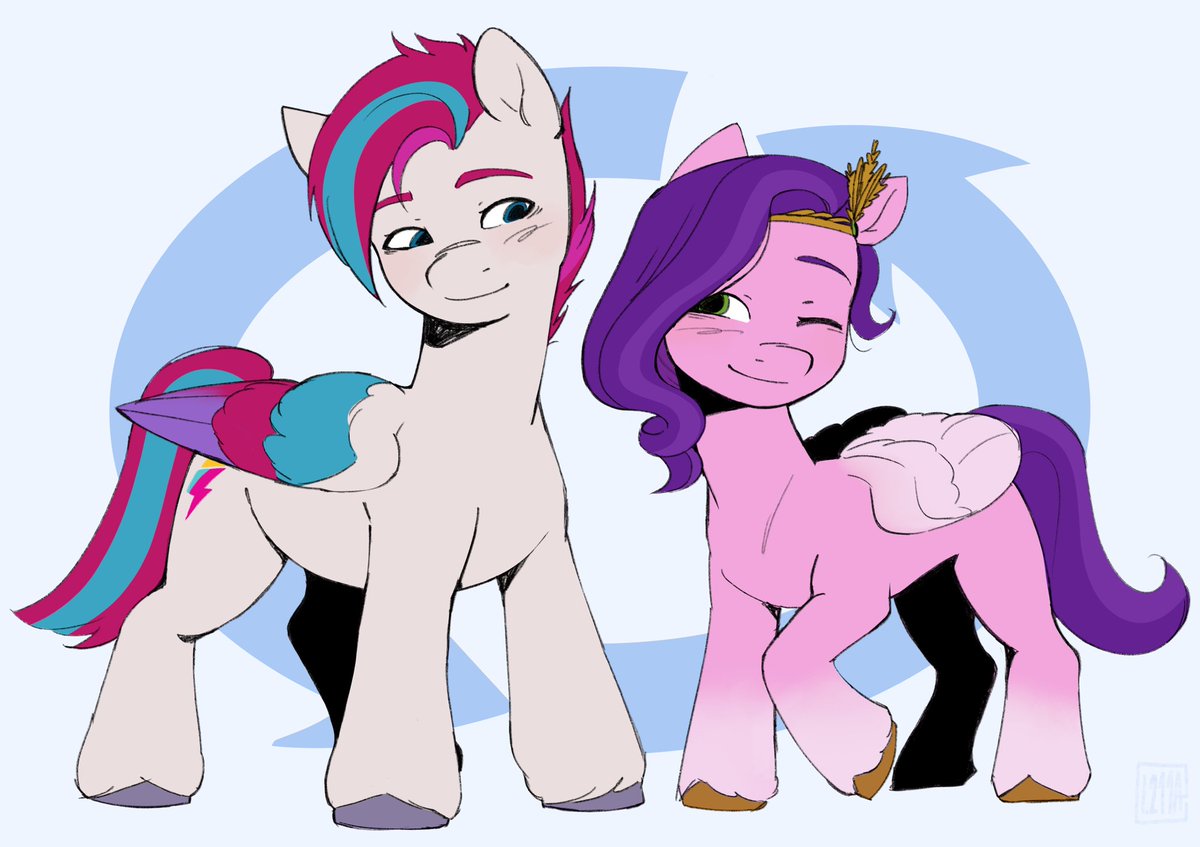 L211Apony's tweet image. Swap! Big Zipp and an even smaller Pipp! No real reason for Zipp’s hair being down, just felt like it, but also makes her look even fluffier