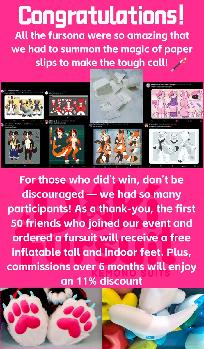 Congratulations!!! 🎉
The list of our winners has been announced! Please contact me within 48 hours. A huge thank you for everyone’s support! We’ve also prepared special gifts for those who didn’t win—check out the details in the image below! (So sorry for being 35 minutes