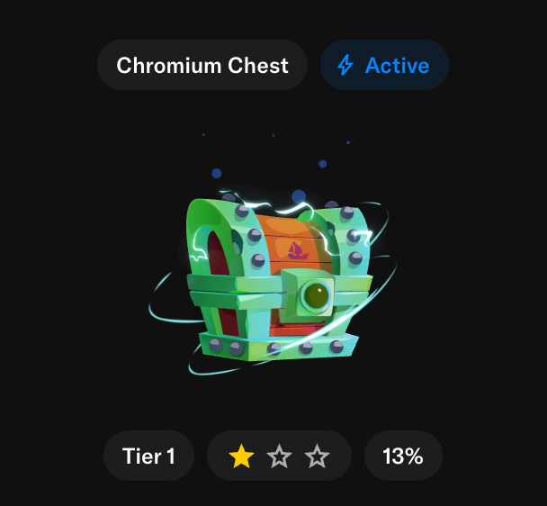 SteveKBark's tweet photo. Up to the Chromium Chest on @opensea's rewards program!

One trick I'm using - since OS has so many chains, I use their token swap platform to rebalance LP positions when they go out of range.

It's super easy, super quick, and fees I've earned LPing easily cover any swap fees. https://t.co/y38ifdNksI