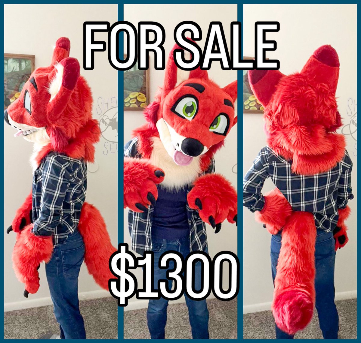 Shellsews's tweet image. Hi everyone I decided to list this premade on dealers den! Feel free to comment below if you’re interested. Comes with a head, handpaws, tail and two removable tongues.

The head is on the smaller side 21-22 in ideal
Could potentially do a 3 month 💲plan. Prefer💲in full.