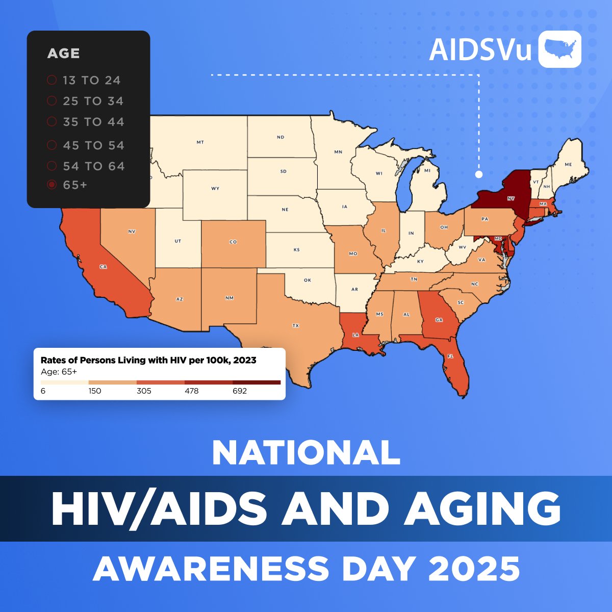 Today, National HIV/AIDS and Aging Awareness Day (#NHAAD), is an opportunity to take a deeper look into the HIV prevention and treatment strategies for older adults and long-term survivors with HIV. 

Learn more: aidsvu.org/resources/deep…

#AgingwithHIV  #PLWH #StopHIVTogether