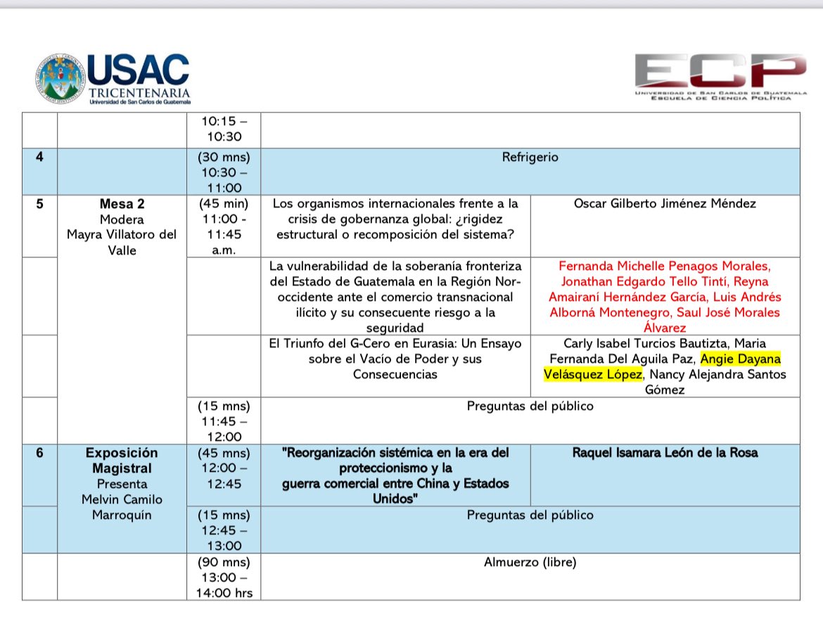RaquelLR's tweet photo. Un gusto participar en este gran evento de la Escuela de Ciencia Política de la USAC https://t.co/WPcu7nKj8j