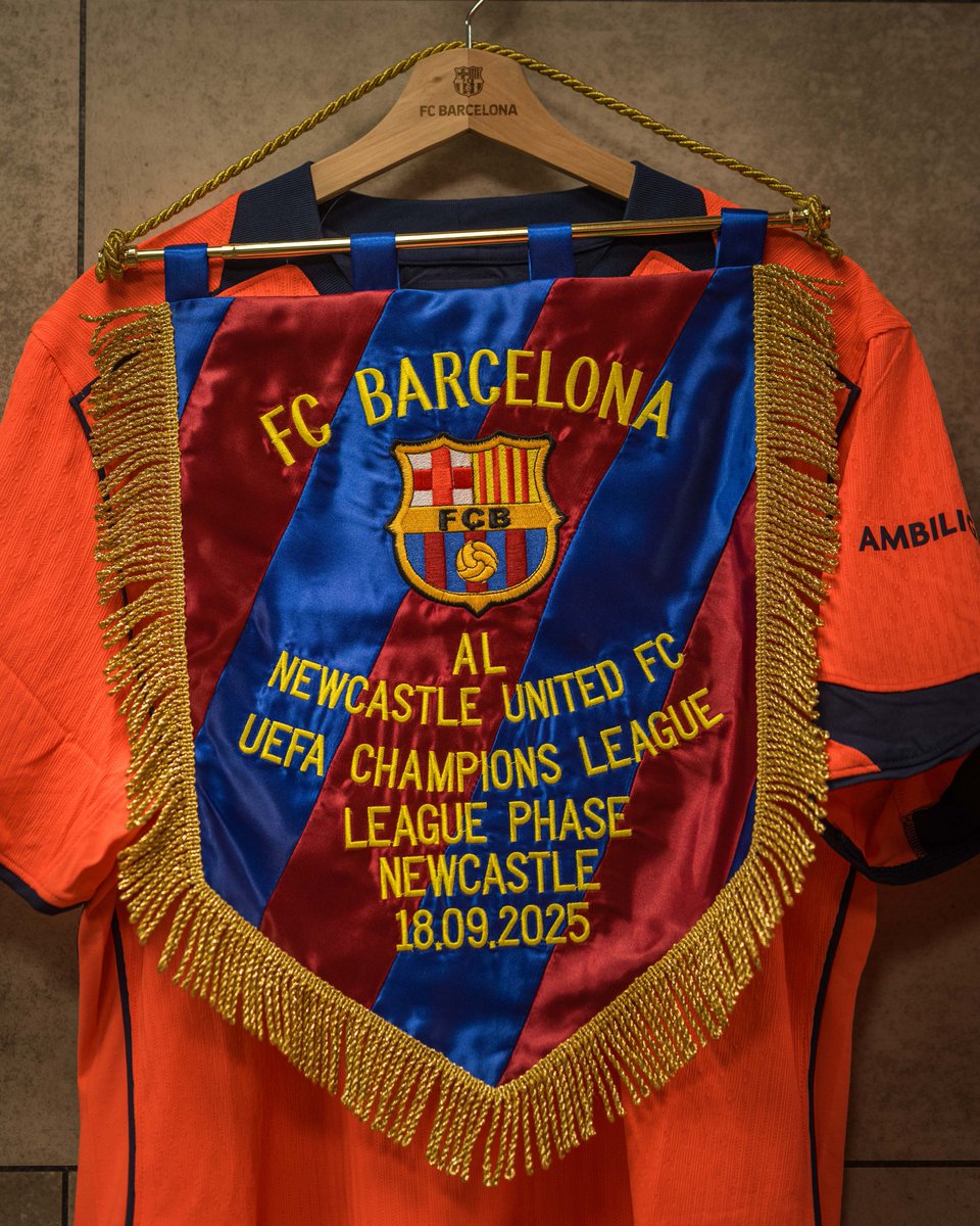 FCBarcelona's tweet photo. Game night in Newcastle ⚽️ https://t.co/GCRLBBuqwh