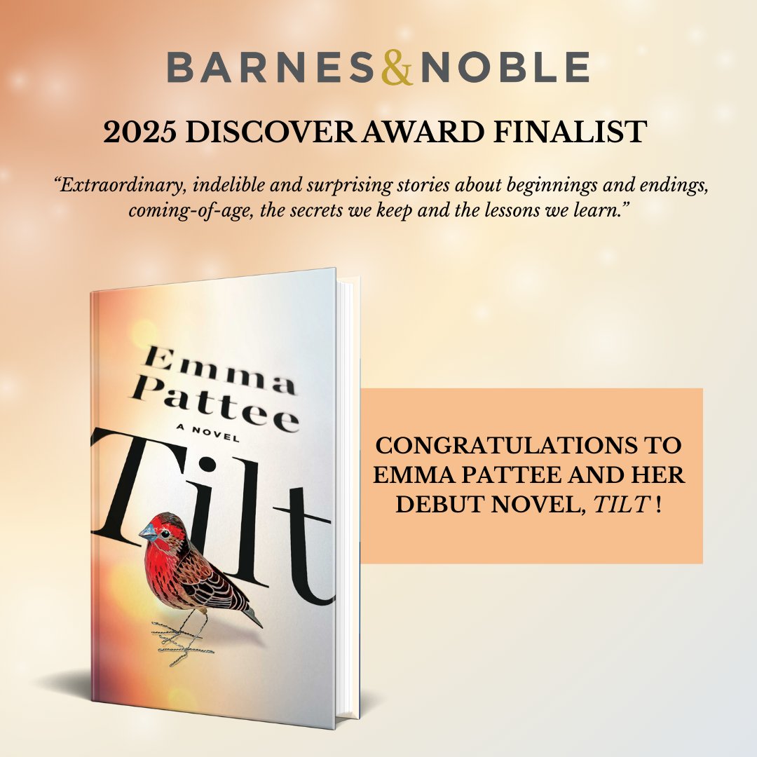 Congratulations to our fantastic author @emmapattee for being named a Barnes and Noble Discover Prize Finalist! Check out her book TILT today! 🎊 🥳 🎈📖