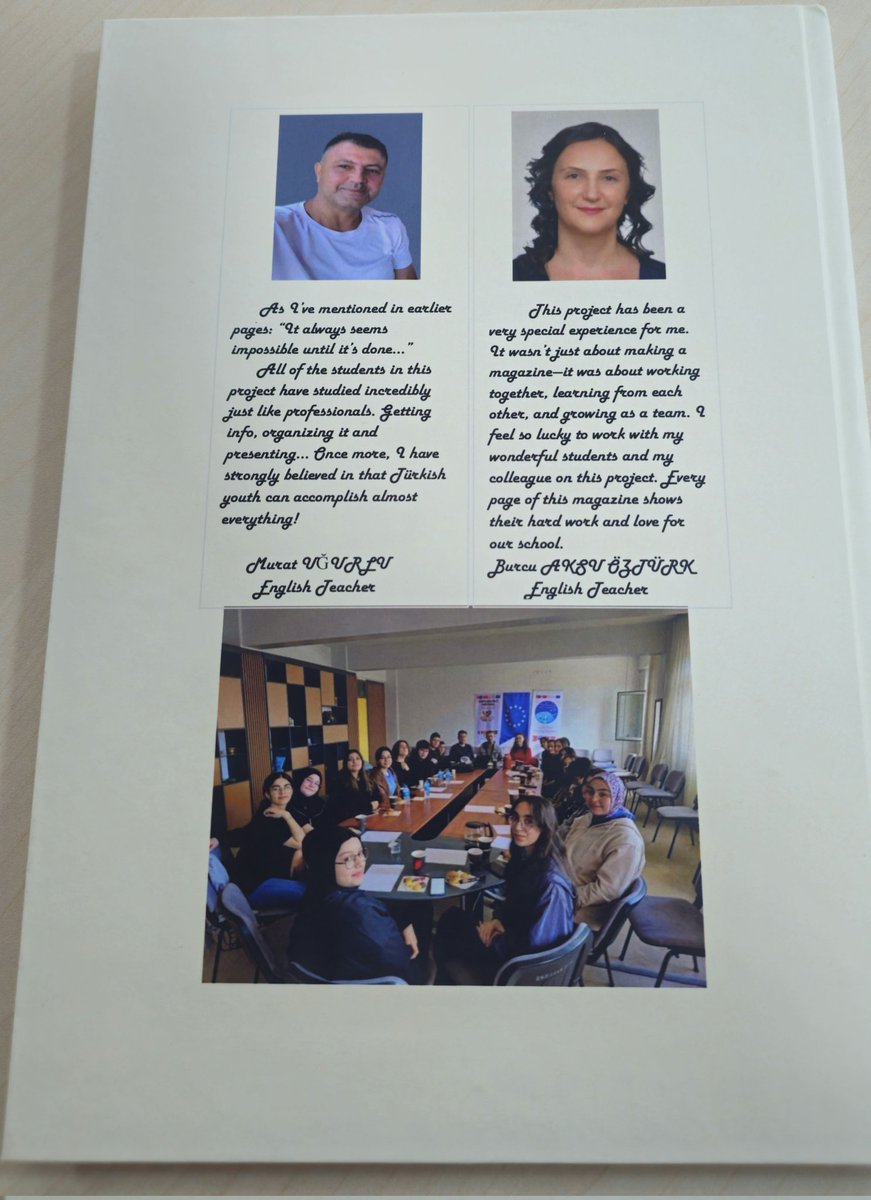 konyasblweb's tweet photo. Konya Türk Telekom Sosyal Bilimler Lisesi öğrencilerinin proje olarak hazırladığı İngilizce Okul Tanıtım Kitabının basımı tamamlandı.Emeği geçen öğretmen ve öğrencilerimize teşekkür ederiz. https://t.co/4aZzZh6XQH