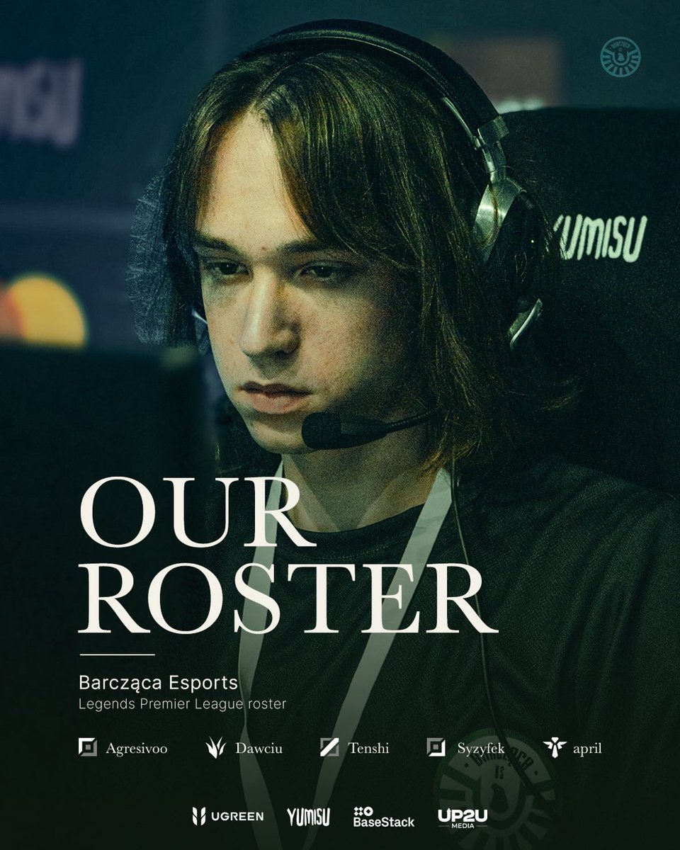 Już w ten weekend zagramy w turnieju <a href="/LegendsPLeague/">Legends Premier League</a>, w którym wyjątkowo wystąpimy w składzie 👇

TOP: <a href="/Agresivolol/">Tobiasz Ciba</a> 
JUN: <a href="/dawciuai/">Dawciu</a>
MID: <a href="/IhsneTT/">Tenshi</a> 
ADC: <a href="/SyzyfekA/">Syzyfek</a> 
SUP: <a href="/april7lol/">april</a> 

🗓️ Pierwszy mecz w piątek o godz. 20:00