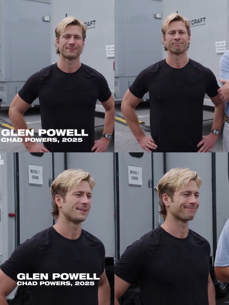 gpowelldaily's tweet image. Glen Powell while filming #ChadPowers.

Premieres September 30 on Hulu.
