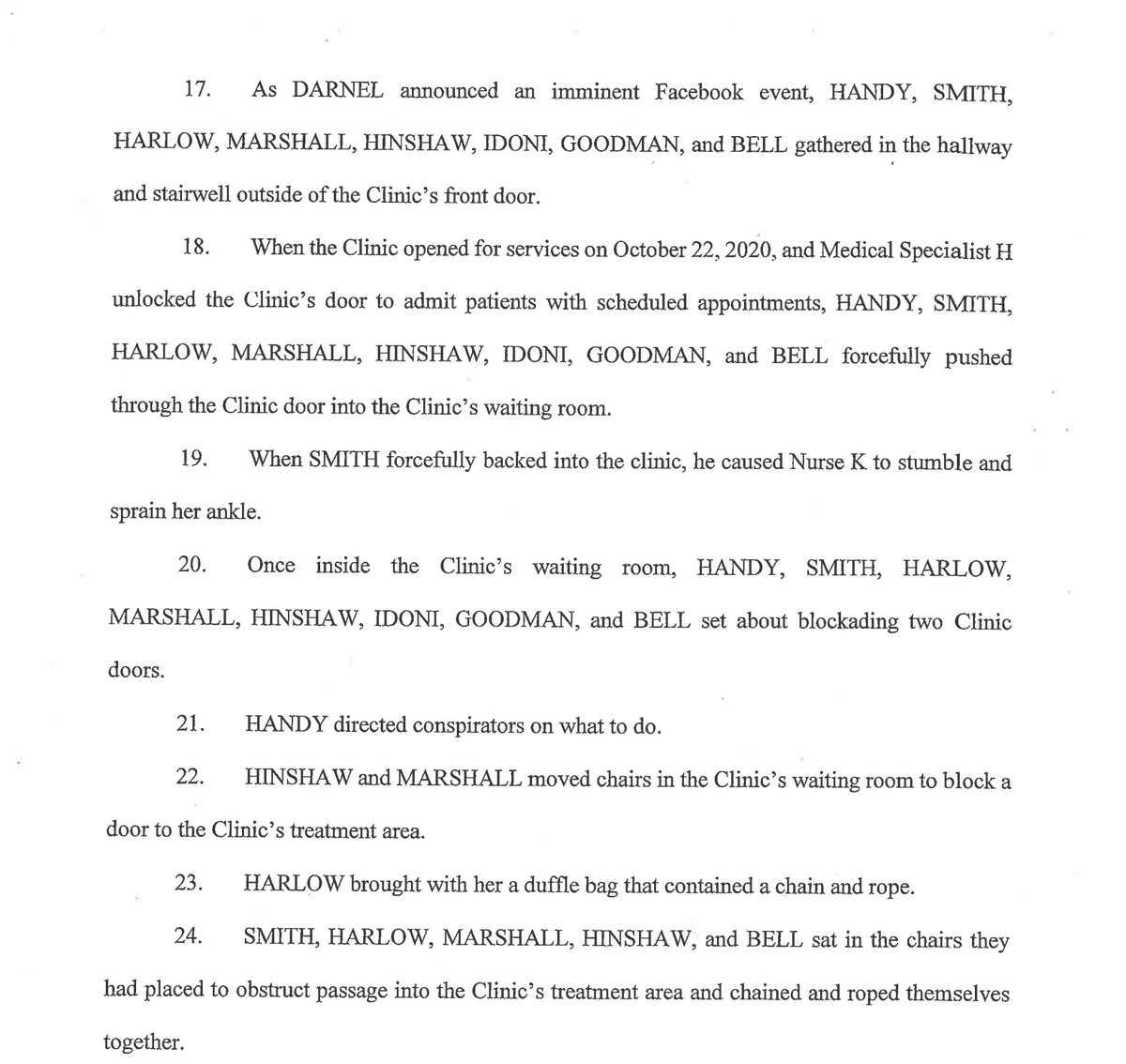 I was curious about this so I looked it up. Here are the charging documents (Harlow is the grandma):