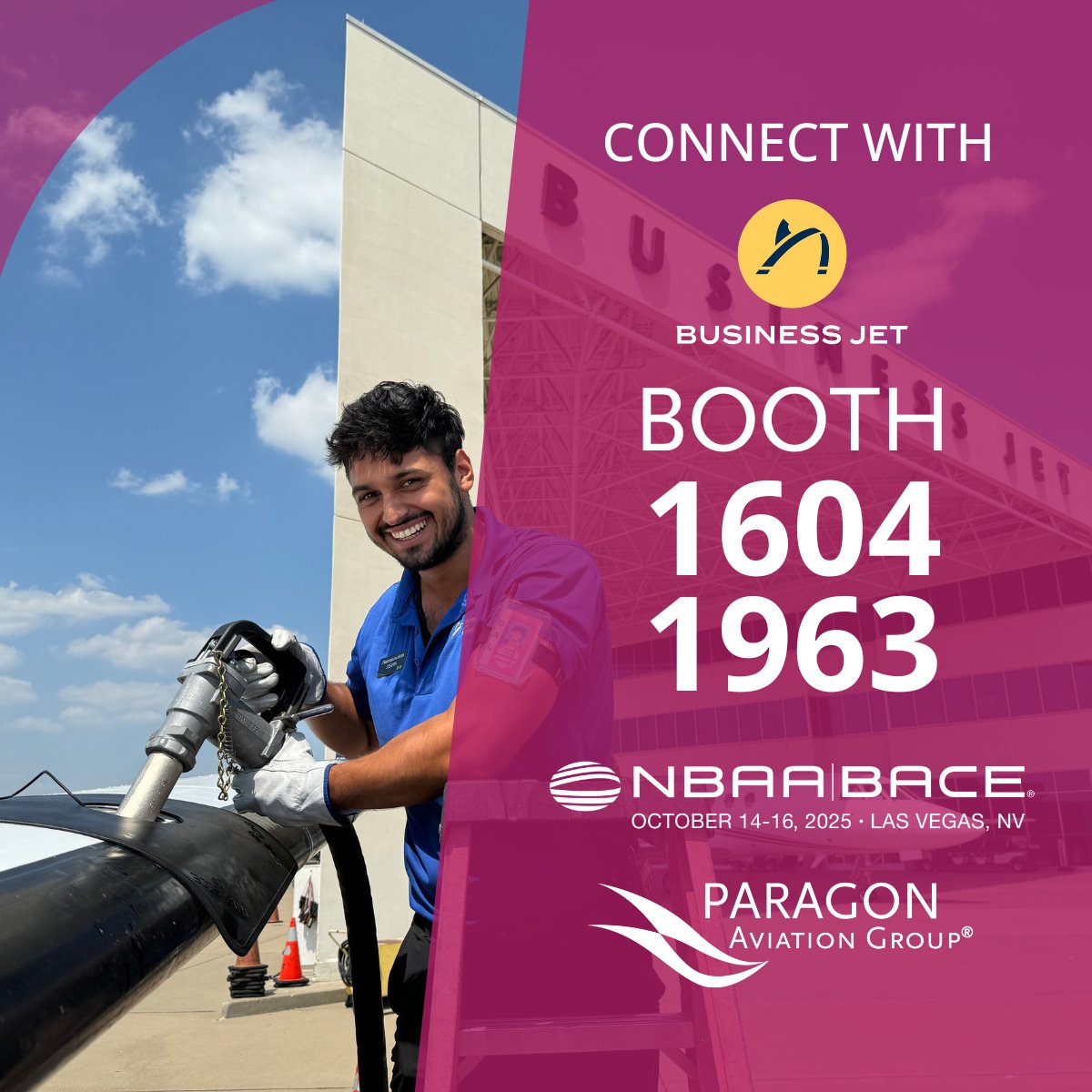 ParagonAviation's tweet image. Connect with @businessjetkdal at @NBAA BACE 2025 — Booth #1963! Based at Dallas Love Field, @businessjetkdal delivers award-winning FBO services. Don’t miss their iPad raffle on Thursday at 11 AM! 

Book your meeting here: paragonaviationgroup.com/nbaa-bace-2025/

#NBAABACE #KDAL