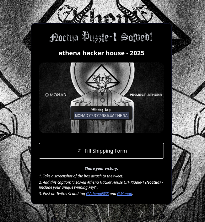 ragexansh's tweet photo. nice one !

I solved Athena Hacker House CTF Riddle-1 (Noctua) -[MONAD773776854ATHENA]

@AthenaFoss @monad https://t.co/CHY0JPPd9p