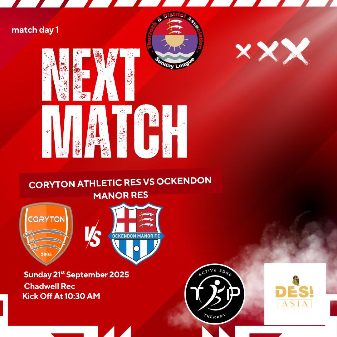 We start our 25/26 <a href="/ThurrockASL/">Offical Thurrock Association Sunday League</a> league campaign this Sunday against Coryton Athletic Reserves.

Up the Manor! 🔴🔵