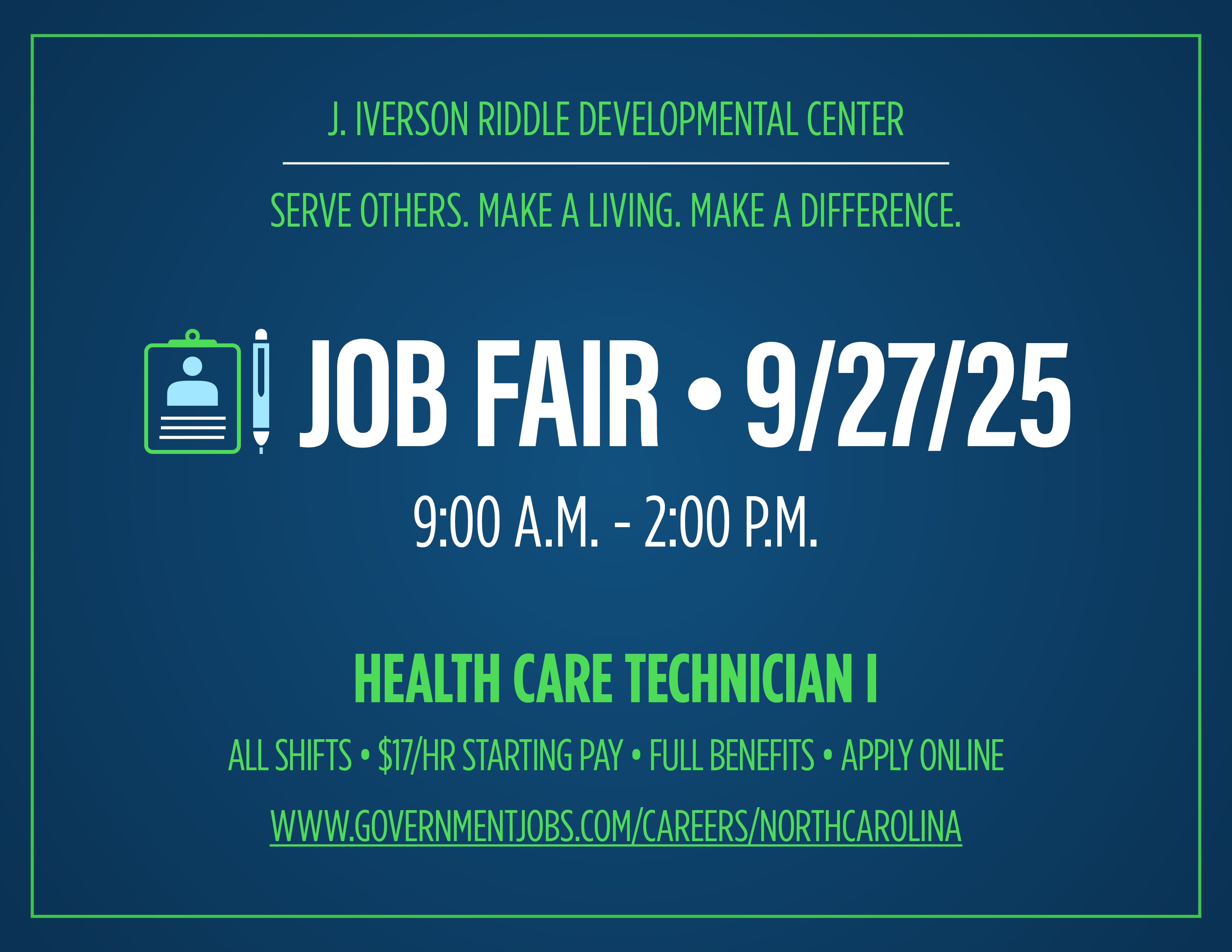 Empower Your Future at J Iverson Riddle Developmental Center Career Fair