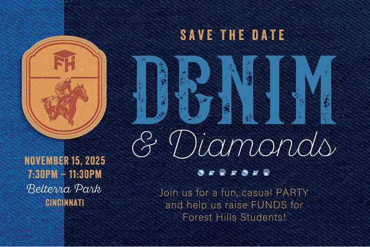 Mark you calendars! The casual fall fundraiser party Denim &amp; Diamonds will be <a href="/BelterraPark/">BelterraPark</a> on Saturday, November 15th. There will be live music, food, drink, a live &amp; silent auction, and lots of fun!

Funds raised will support all <a href="/FHSchools/">FHSD</a> students. More details coming soon.