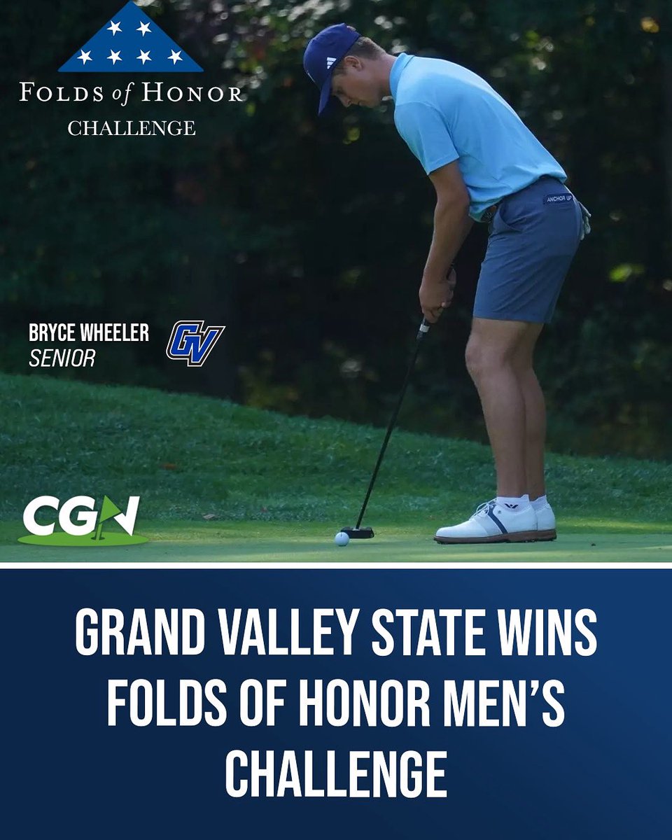 CGN_Plus's tweet image. Grand Valley State Wins Folds of Honor Men’s Challenge

@gvsugolf @foldsofhonor @golfcoachesassn 

Grand Valley State secured the team title at the Folds of Honor Men’s Challenge.

Link to article: cgnplus.com/articles/grand…

#gvsu #lakersgolf #foldsofhonor #themeadows #cgn
