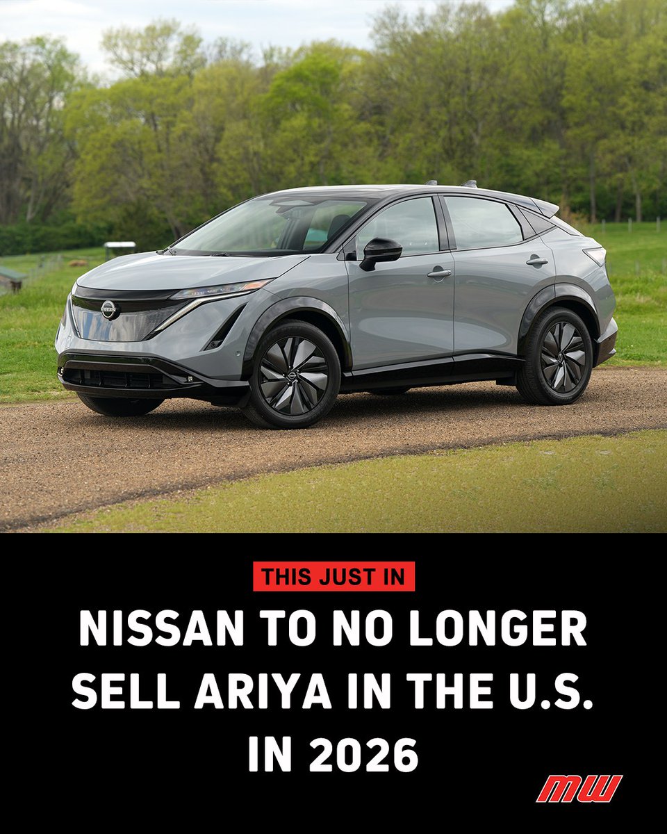 Automotive News reports that a memo sent to dealers confirms that Nissan is halting production of U.S. market Ariyas for 2026.

The Ariya is built in Japan, which now receives a 15% import tariff. No word on if the Ariya will eventually return to the U.S. lineup.