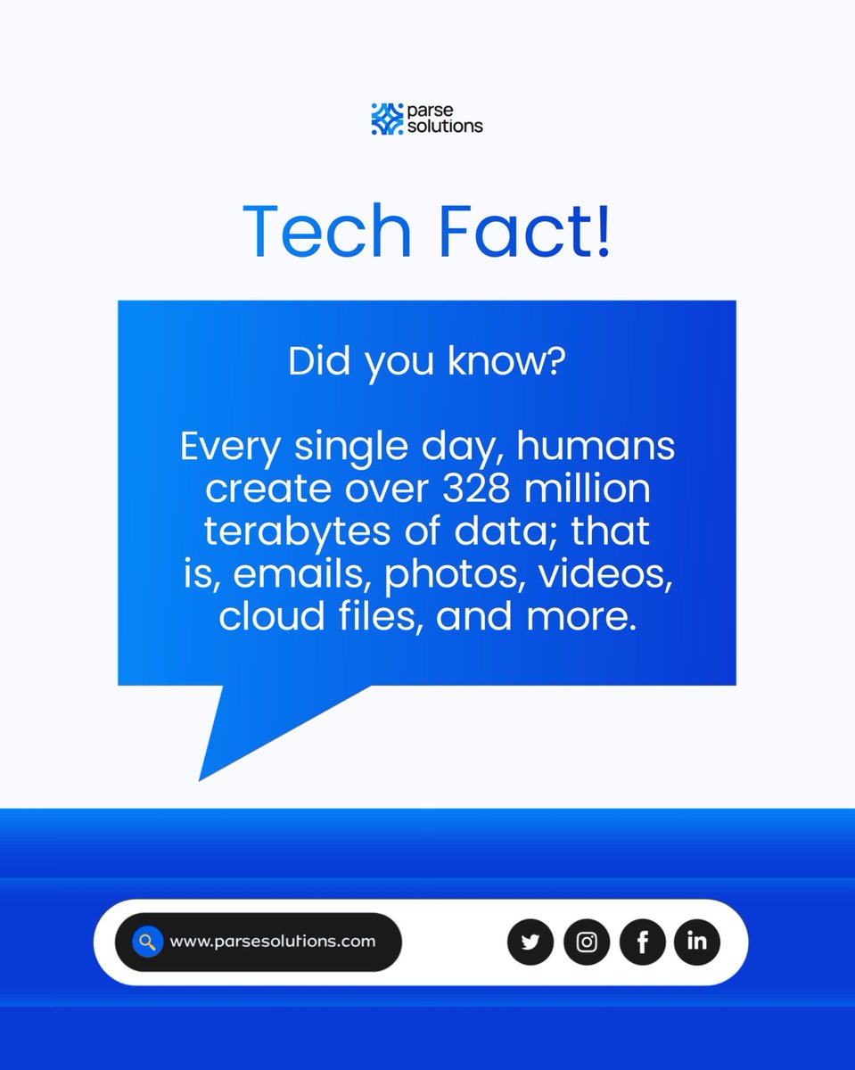 ParseSolutions's tweet image. This massive wave of data is why skills like cloud computing, cybersecurity, and data analysis are no longer “nice to have”,  they’re essential.

Learn the skills that power the digital world with Parse Solutions and be ready for the future. 🚀

​#ThursdayTechFact #ParseSolutions