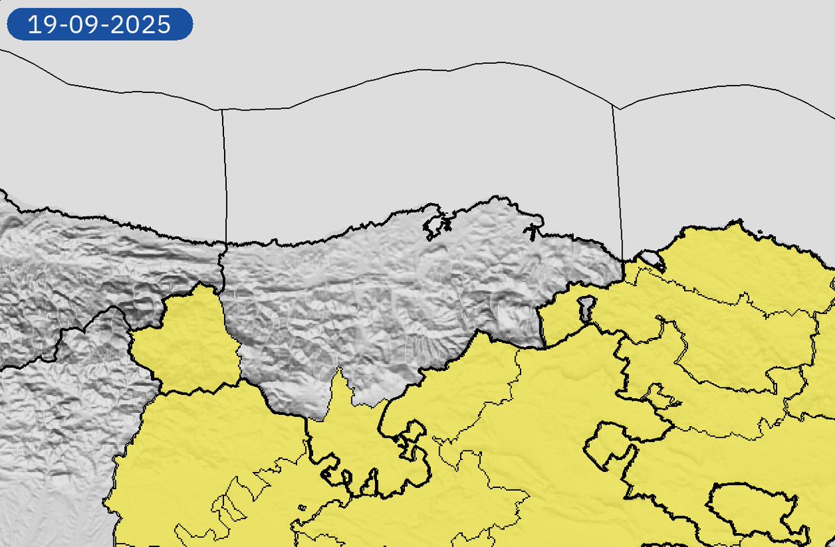 18/09 18:55 Avisos  activos hoy y mañana en Cantabria por tormentas y temperaturas máximas. Nivel máximo de aviso: amarillo.
Actualizaciones en aemet.es/es/eltiempo/pr…