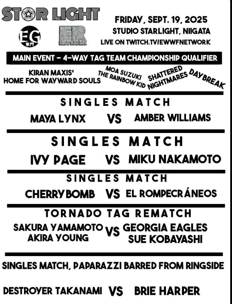 Starlight_Joshi's tweet image. Back in New York on Friday. Got returns, rematches, and qualifiers! The road to Starrcade continues!
