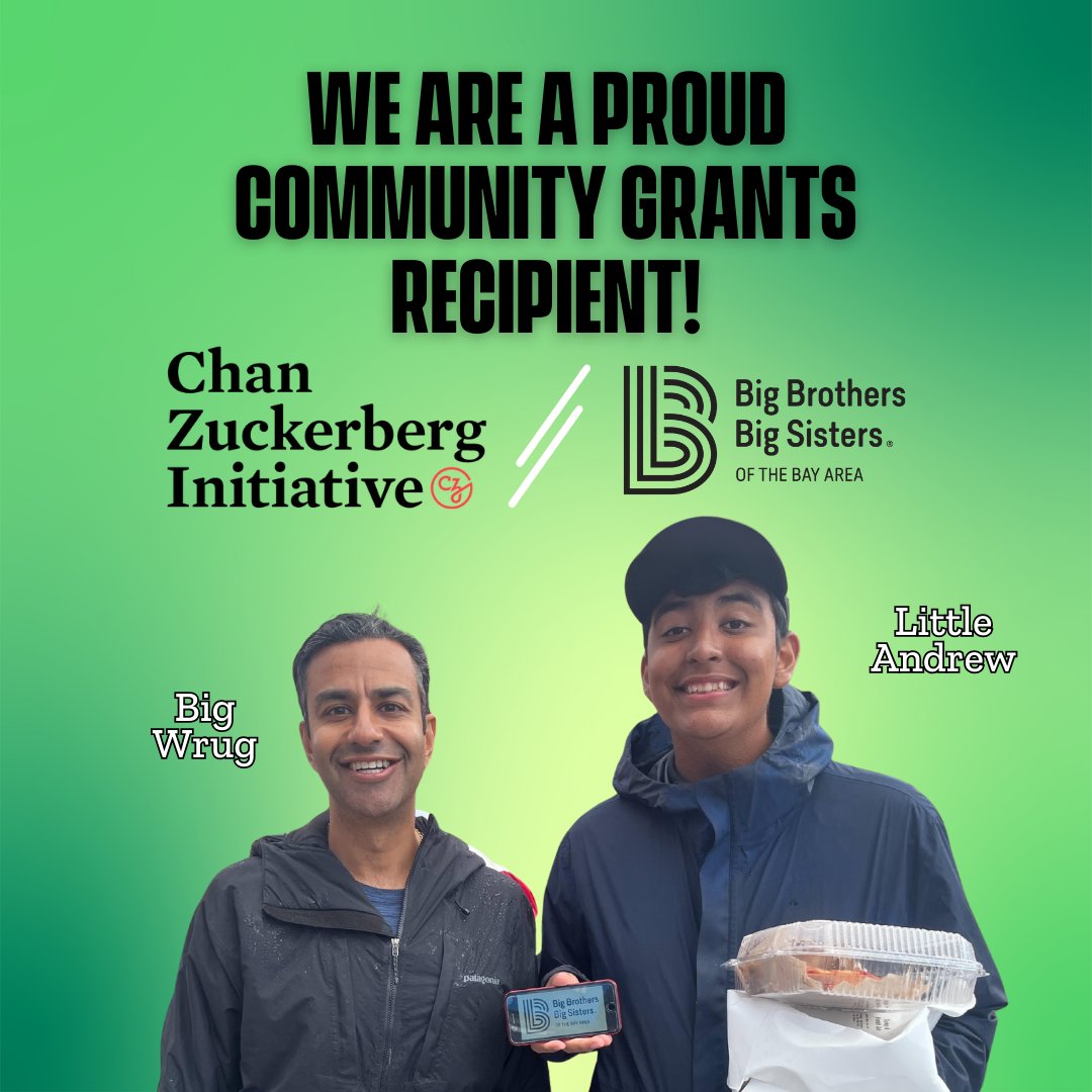 bbbsbayarea's tweet photo. We've been selected as a @ChanZuckerberg Community Fund grant partner, supporting our ability to effectively serve &amp; make Matches in San Mateo County!

Thank you to CZI for supporting more Matches like Andrew &amp; Wrug! Learn more: https://t.co/8gcHDbT35q. 

#BBBSBA #CZI https://t.co/KIQQOQIsYR