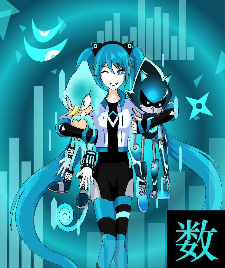 ElementalColors's tweet image. #HatsuneMiku embracing my two favorite #Sonic characters #espiothechameleon and #MetalSonic, pooling their data. Thank you #SonicRacingCrossWorlds for having all three in the roster.

#HatsuneMikuArt #Sega #SonicTheHedgehog #Segafanart #sonicfanart