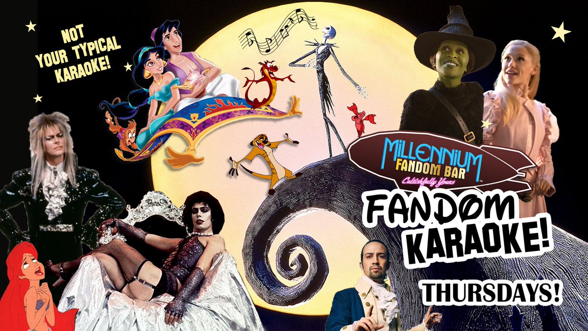 🎤✨ Not your typical karaoke!
Join us Thursdays for Fandom Karaoke at Millennium Fandom Bar — sing like your favorite character &amp; unleash your inner star! 🌟🎶 #FandomKaraoke #VegasNights #CosplayAndSing