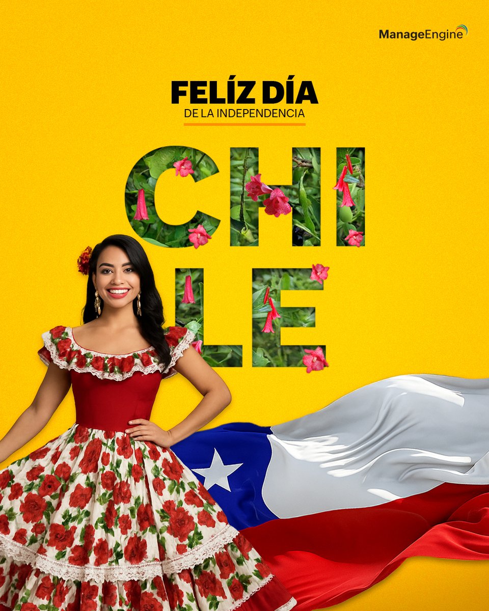 ManageEngineLA's tweet image. 🎉¡Feliz #DíadelaIndependencia Chile!🇨🇱 Desde #ManageEngineLATAM celebramos su historia de valentía y unión, con cueca, asado y la alegría de su gente.💪🌟 Una nación que inspira generaciones con su espíritu luchador.❤️🤍💙 ¡Viva Chile! 🎊