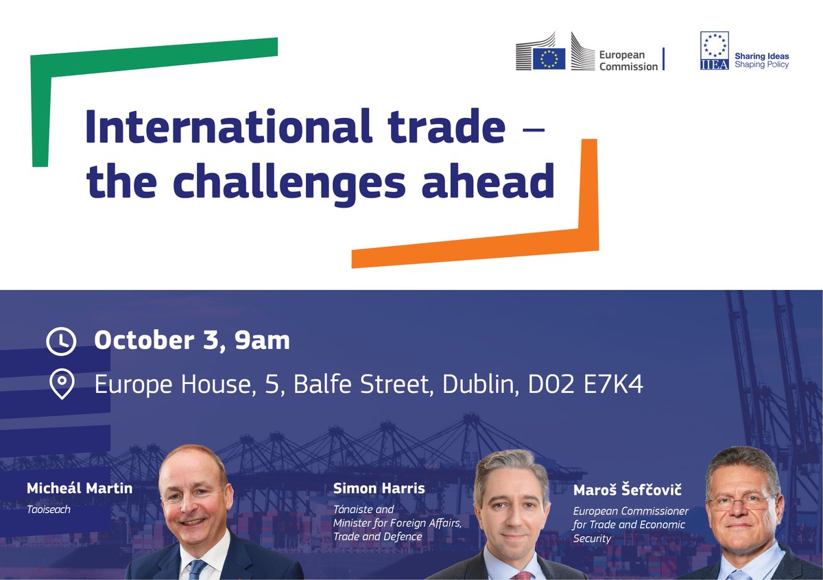 IIEA (@iiea) on Twitter photo 📢   Taoiseach Micheál Martin to Deliver Keynote at International Trade   Conference
Join us for “International Trade – The Challenges Ahead”, a one-day event exploring the future of trade & economic security as Ireland prepares for its EU Council Presidency.
  💠 Keynote: 📢   Taoiseach Micheál Martin to Deliver Keynote at International Trade   Conference
Join us for “International Trade – The Challenges Ahead”, a one-day event exploring the future of trade & economic security as Ireland prepares for its EU Council Presidency.
  💠 Keynote: