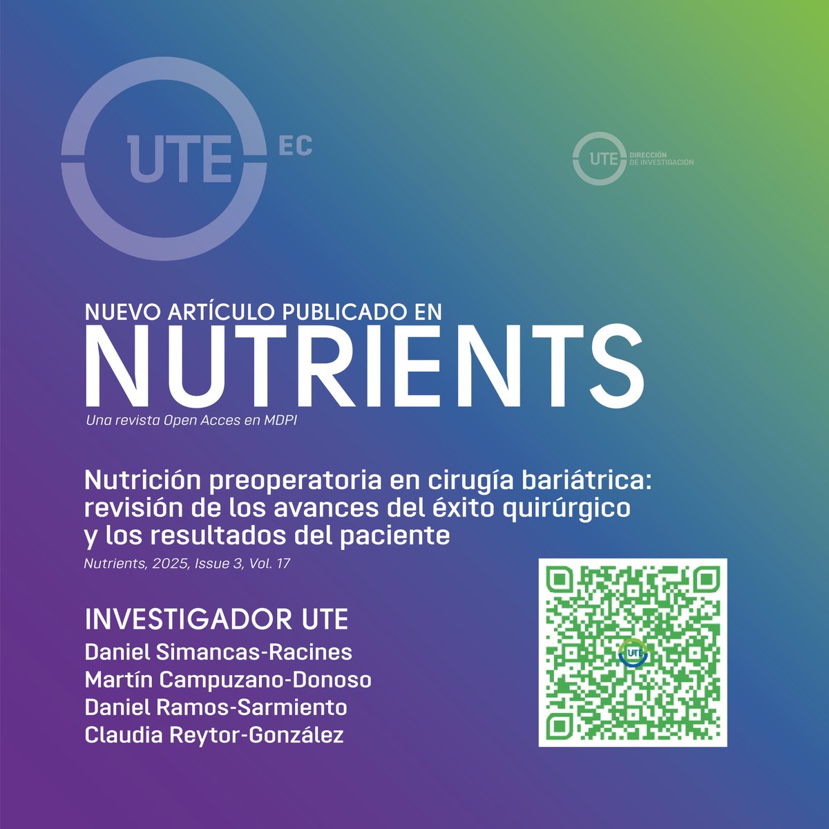 Dirección de Investigación - Universidad UTE tweet media