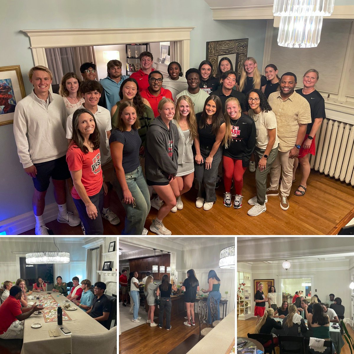 AnthonyAzama's tweet photo. What an honor to host @WASHUBears SAAC leadership for dinner. Great energy & conversation about the student-athlete journey. Well also the taco bar, Mexican Brownies, Nike swag … and the JOY that tomorrow’s leaders will be ready! #Built2Impact https://t.co/JLTz8hAlqt
