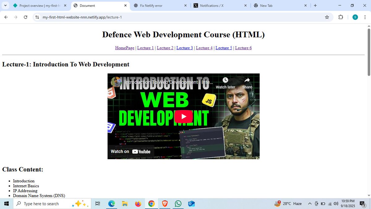nirob271's tweet image. Just deployed my first multi-page HTML website on Netlify! 🌐✨
👉 my-first-html-website-nnn.netlify.app
Also, @rohit_negi9  — I’m not an India. Am I still eligible to participate in the hackathon? 🤔

#WebDevelopment #HTML #Netlify #Hackathon2025