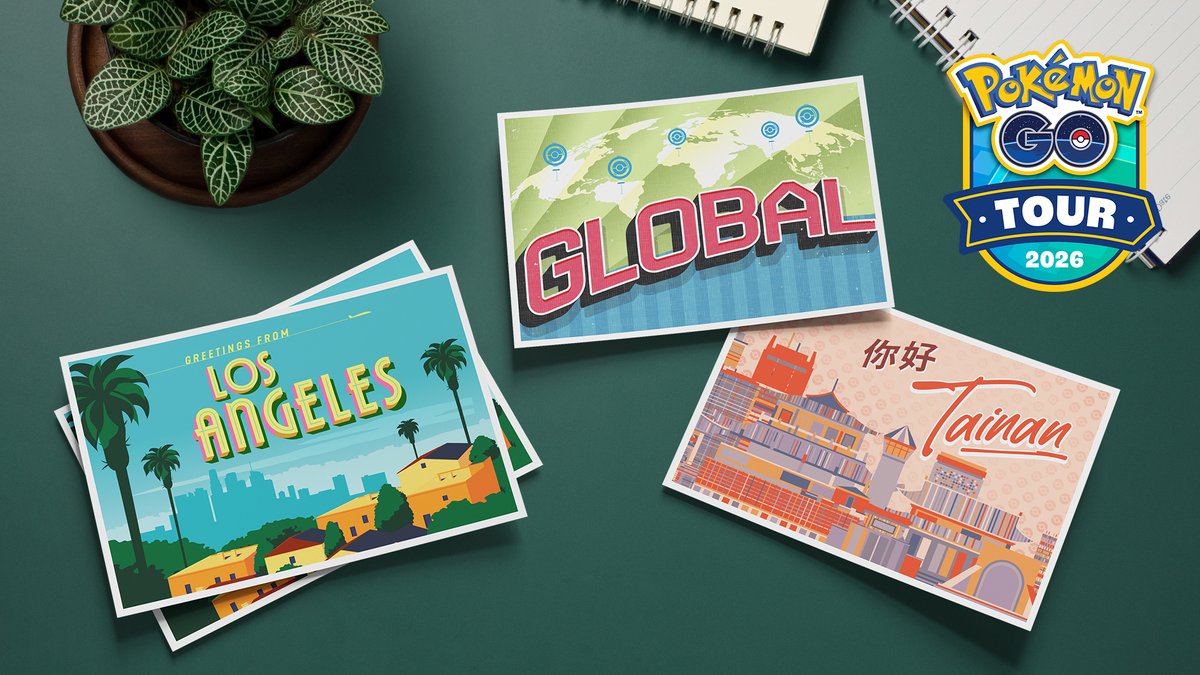 PokemonGoApp's tweet image. Trainers, it’s happening—#PokemonGOTour2026! 🤩
Mark your calendars for these two in-person #PokemonGO Tour events:
🌏 Tainan City and Los Angeles: February 20–22
And don’t forget the global celebration:
🌍 Global: February 28–March 1
Stay tuned for more information!…