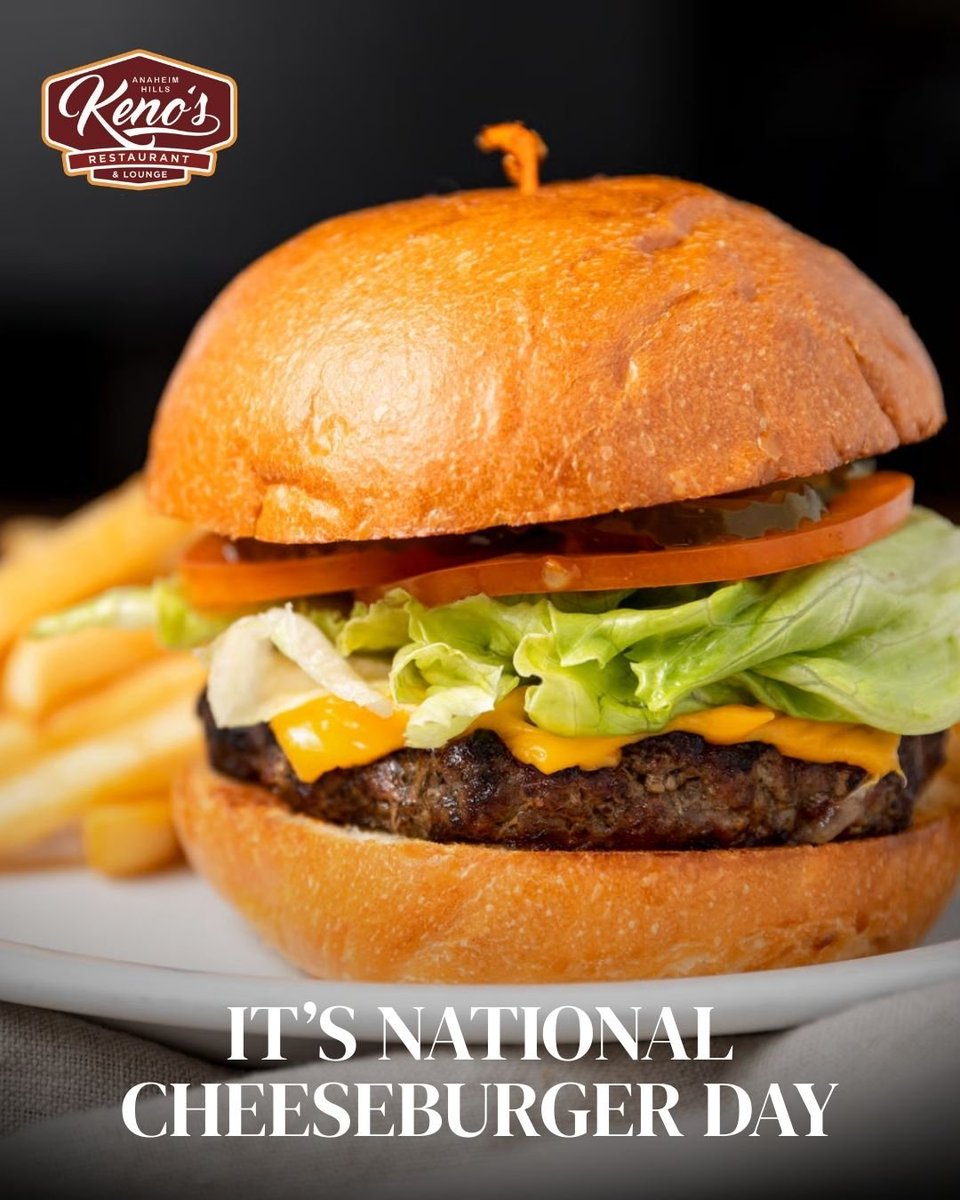 KenosAnaheim's tweet photo. Cheeseburger lovers, unite! 🍔 Celebrate National Cheeseburger Day with us at Keno's. 

See our menu: https://t.co/rHu8Z1VPg4

#NationalCheeseburgerDay #KenosRestaurant #KenosAnaheimCA https://t.co/mPpCeU0bQc