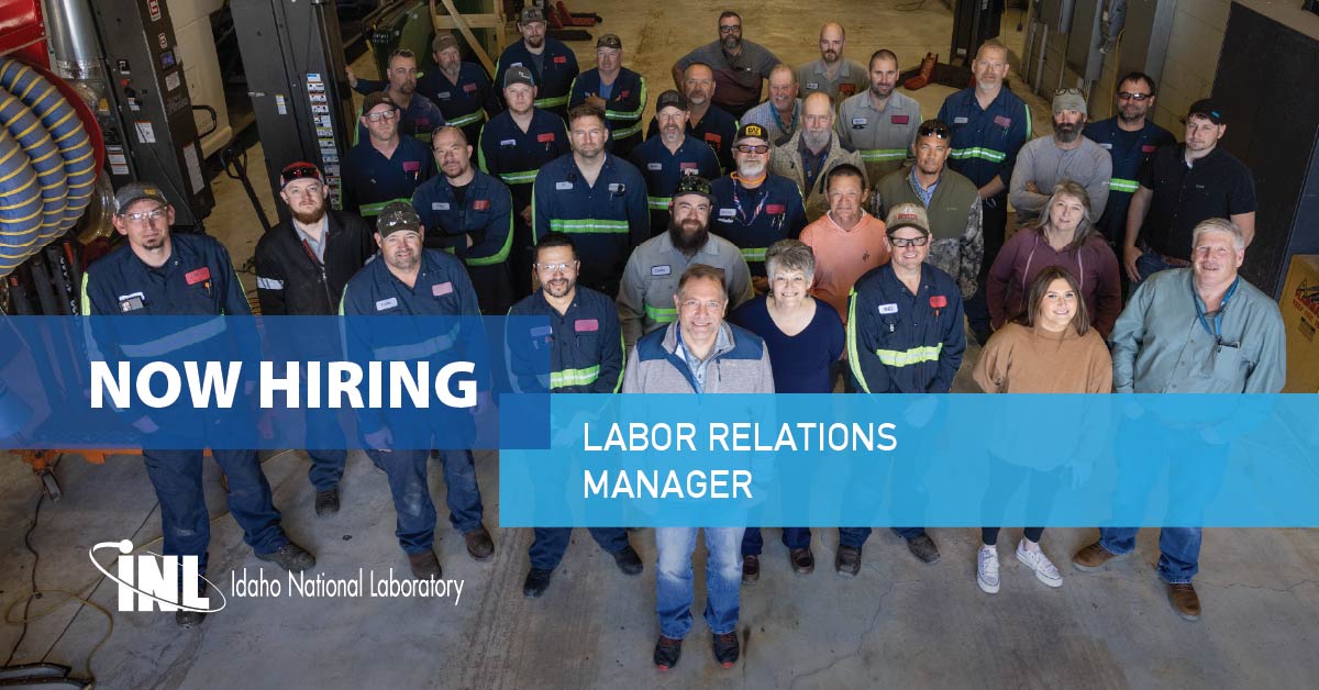 INL's tweet image. Idaho National Laboratory is hiring a strategic labor relations manager to provide executive-level leadership for labor relations across several lab organizations.
 
Apply by Oct. 8 ➡️ inl.taleo.net/careersection/…
 
#careers #LaborRelations #HRcareers #Hiring