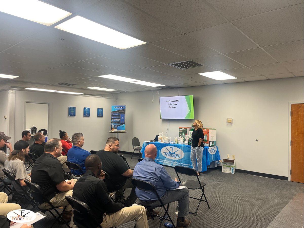 Forshaw_Inc's tweet image. Today’s Fall training at our Kennesaw Branch featured Julie Fogg with 2 hours of HPC. 🌟 Thank you to all who joined us, and we look forward to seeing everyone next month for WDO training as our series continues!

#FORSHAW #KennesawTrainings #PMP #PestManagement #PestControl