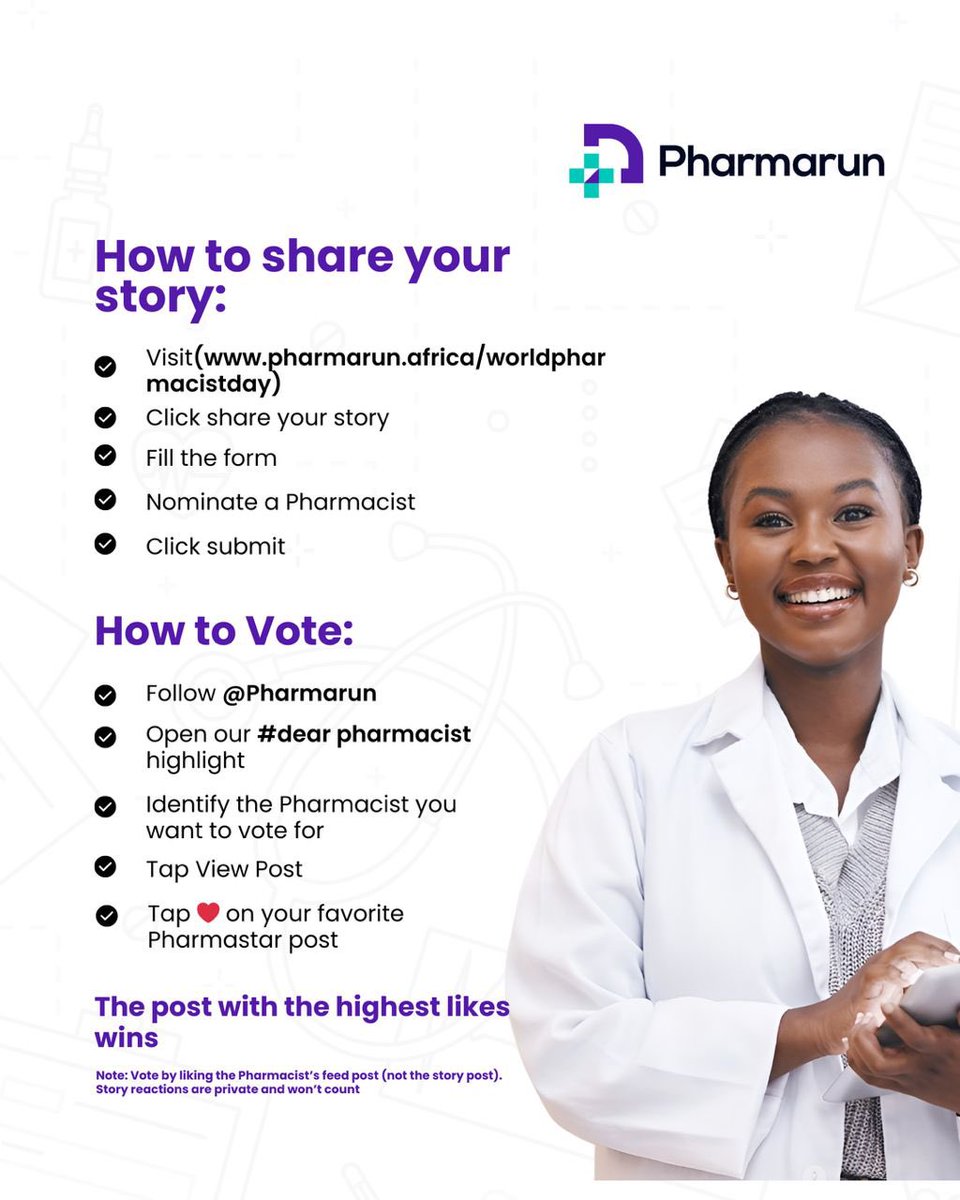 MrMekzy_'s tweet photo. Make sure you use the hashtag #DearPharmacist #Pharmarun #PharmarunDearPharmacist #WorldPharmacistDay.

The Link 👇🏾
https://t.co/Di7Dr7sc5J https://t.co/iR6hRTEqZj