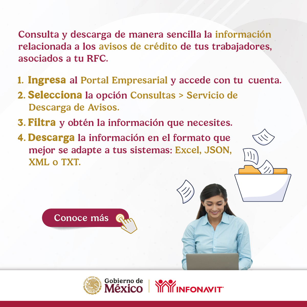 Te compartimos la Guía de usuario para el Servicio de Descarga de Avisos  del #Infonavit

• URL para la redirección de los materiales: bit.ly/4n95jLy