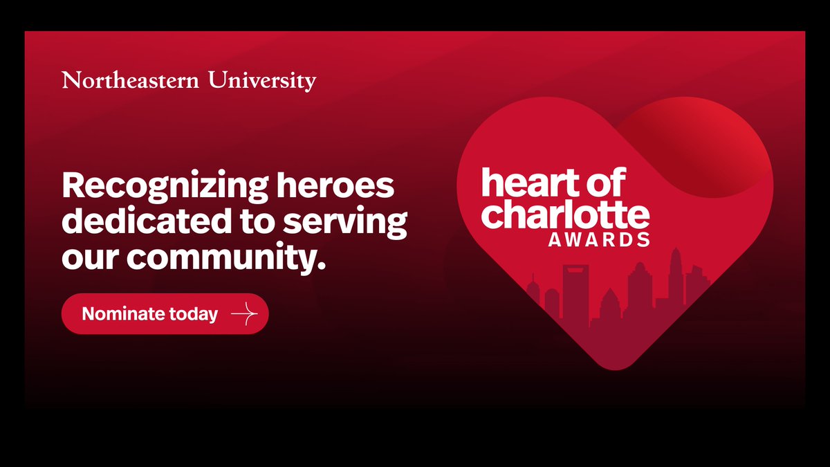 NortheasternCLT's tweet image. Deadline extended! Heart of Charlotte Awards nominations now open until Sept 26th. Celebrating heroes across healthcare, education &amp;amp; more. Nominate: bit.ly/46bXSh9 New Next-Gen Award honors young changemakers! Thanks to @MeckCounty, @MBKCLTMeck &amp;amp; all sponsors.