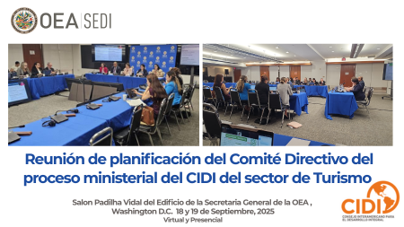 📌 El Comité Directivo del Proceso Ministerial de la #CIDI en Turismo se reúne el 18–19 de septiembre de 2025 en formato híbrido desde la <a href="/OEA_oficial/">OEA</a> en Washington D.C. 
Autoridades en Turismo #CITUR, miembros de la Troika y directivas de la #AICD participan! 🇵🇾🇭🇳🇨🇷🇪🇨🇲🇽