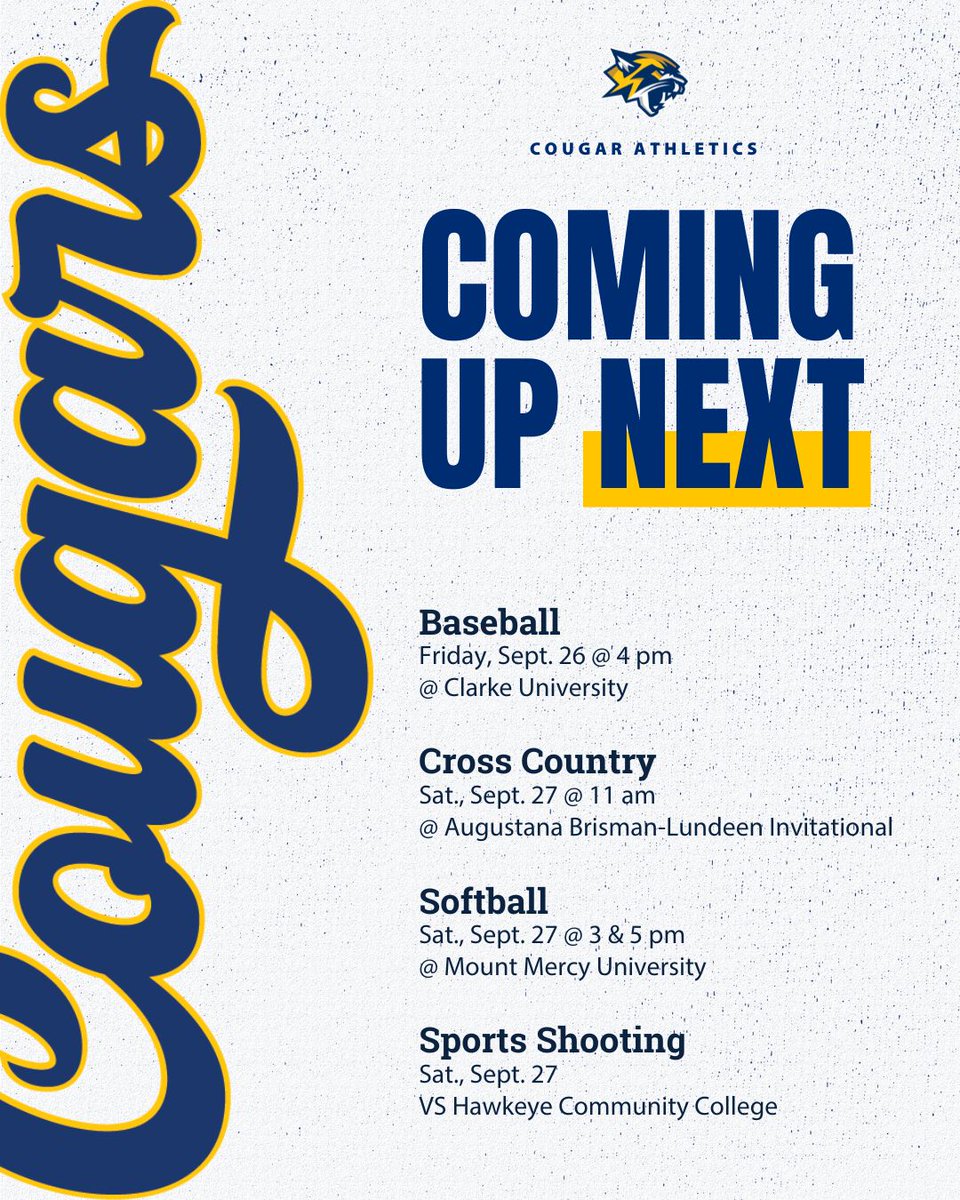 nicc_cougars's tweet photo. Do you want more Cougar Athletics? Here's what's coming up this week! #GoCougars #NICCAthletics https://t.co/QTmoi9hZAg