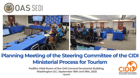 OAS_Development's tweet photo. 📌 The Steering Committee of the #CIDI Ministerial Process on Tourism meets September 18–19, 2025, in hybrid format from @OAS_official in Washington D.C.
Tourism authorities of #CITUR, Troika members, and the #IACD leadership participate! 🇵🇾🇭🇳🇨🇷🇪🇨🇲🇽 https://t.co/QfF3sF15Yv