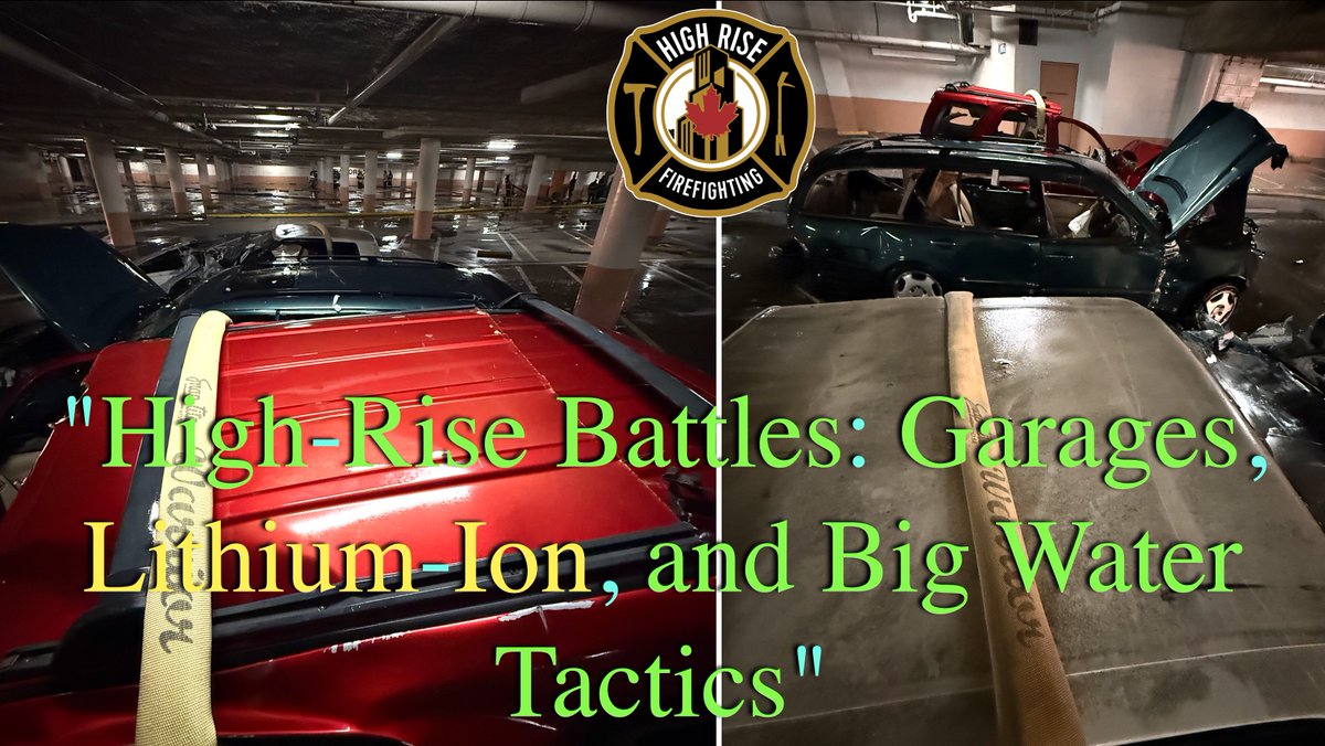 Research and development in action. Multiple sets, multiple reps, testing scenarios to combat vehicle fires in underground garages. From conventional cars to lithium-ion, firefighters are refining big water tactics to meet the challenge.