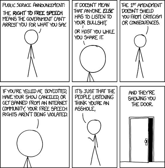 The decision to pull Jimmy Kimmel off the air has nothing to do with free speech. Our right to free speech can only be infringed by government action. Kimmel had every right to say what he did even though he lied, but there were consequences. Disney, a private company, had every