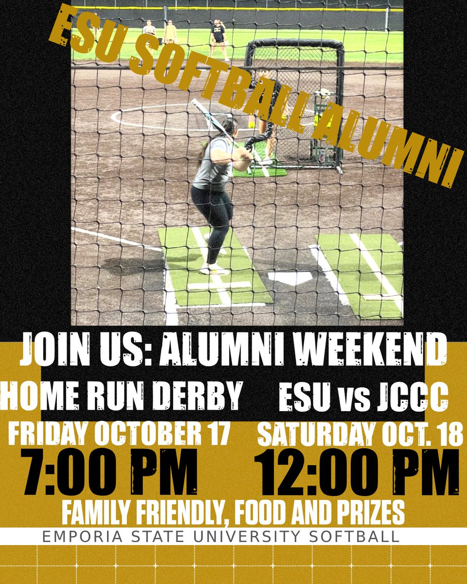 Hey Alumni! We want to see you again! Come hang out with us October 17/18. Sign up today so we can get your shirt size turned in! 

esuhornetsoftballcamps.com/alumni-home-ru…