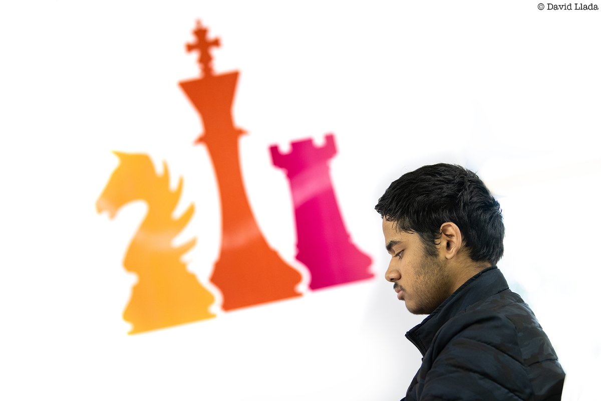 Gukesh Dommaraju and Arjun Erigaisi, at the Delhi Chess Open 2019.