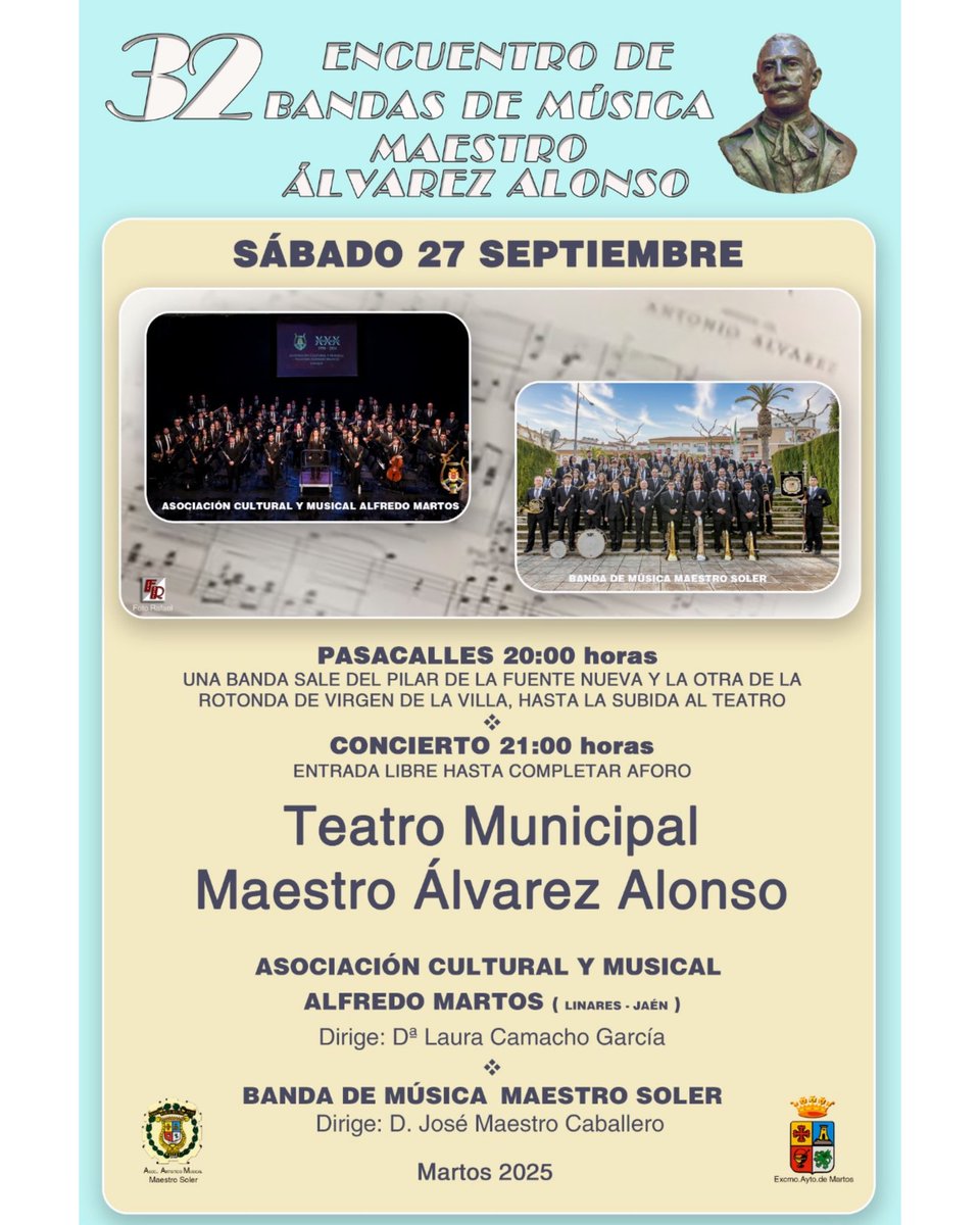 Un año más, llega nuestro encuentro de bandas.
Tienes otra cita con la cultura, la historia y la música, no te lo pierdas!