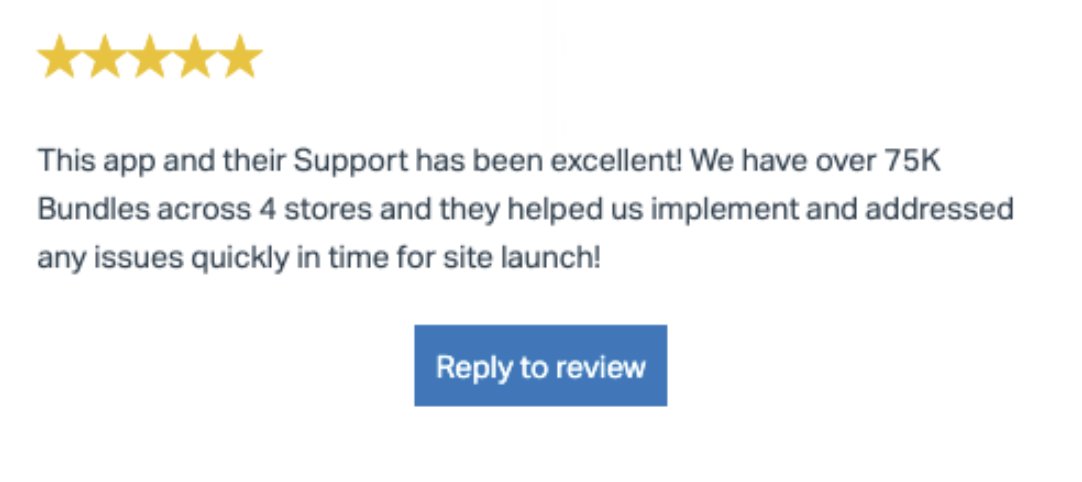 The best customer reviews come from stuff just working! Merchant throws 75K+ bundles at us and Anderson crushes the DB optimization like it's nothing. 
Support + engineering teamwork at its finest!🤩🤩