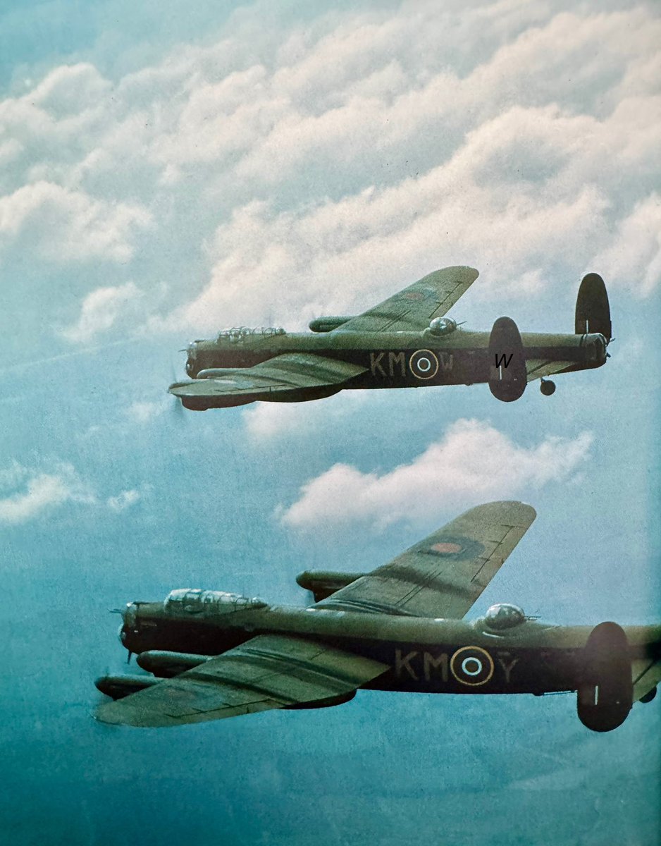 TheWorldatWar2's tweet photo. Two British RAF Avro Lancaster Mark B aircraft based at Waddington airbase make their way over the British Isles - Jan 1942 #avro #avrolancaster #lancaster #raf #royalairforce #england #lancashire https://t.co/ZlicqhpW3X