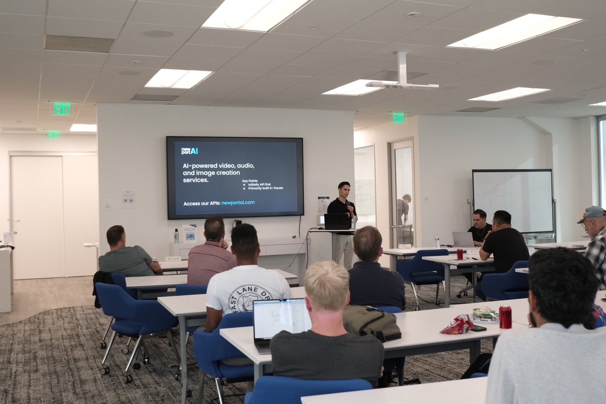 NewPortAIX's tweet image. Bay Area builders showed up. 🙌 Co‑hosted with @gmi_cloud, we shared how @NewPortAIX ships GenAI content faster - stable lip‑sync, photoreal avatars, API‑first.
🎥 Full talk: youtube.com/@NewPortAI
Build now: dreamstudio.newportai.com/home
#GenAI #AICommunity #DreamStudio #DreamAPI