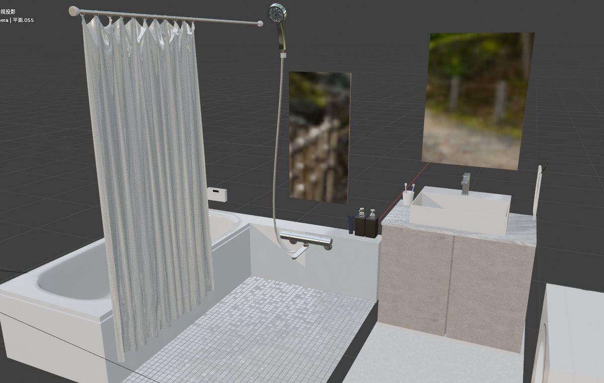 spaxe_lab's tweet photo. バスルーム・トイレ周辺マテリアルテクスチャ設定。タオル地の表現が難しく手間取ったのでやはり布地の質感は一度時間をかけて勉強したい。時間がかかるのでレンダリングはまた明日
#Blender #3DArt #b3d #3DCG #3DModeling #WIP #InteriorModeling #SpaxeLab https://t.co/umEKTNlNXw