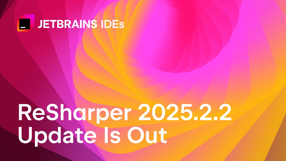 resharper's tweet image. 🛠 ReSharper 2025.2.2 is here!
An easier migration flow to Visual Studio 2026 Insiders and beyond, xUnit v3 support, cleaner XML doc handling, and more.
See what’s new 👉 jb.gg/rs-252-2-x